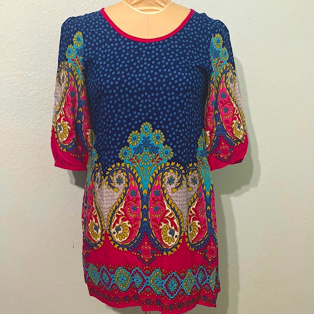 Just Funky slip on dress 3/4 sleeves size M
